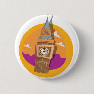 Big Ben Westminster Clock Tower 6 Cm Round Badge