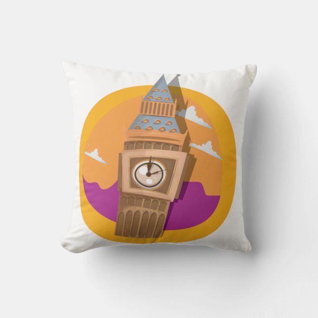 Big Ben Westminster Clock Tower Cushion (Front)