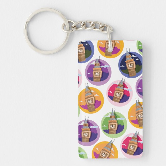 Big Ben Westminster Clock Tower Key Ring (Front)