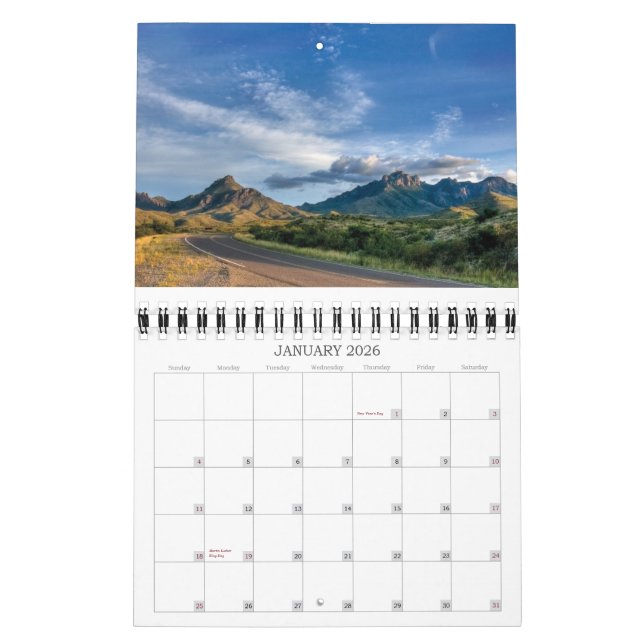 Big Bend National Park Calendar (Jan 2026)