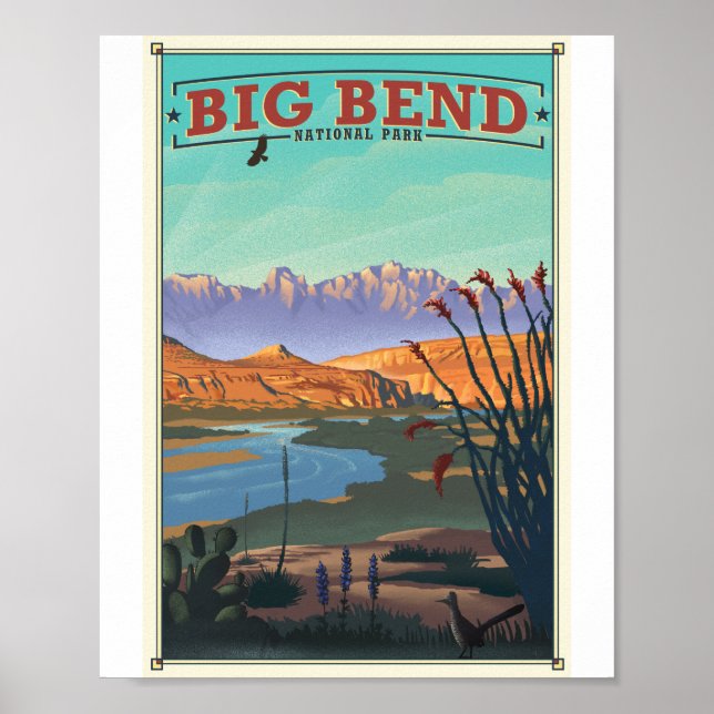 Big Bend National Park Litho Artwork Poster (Front)