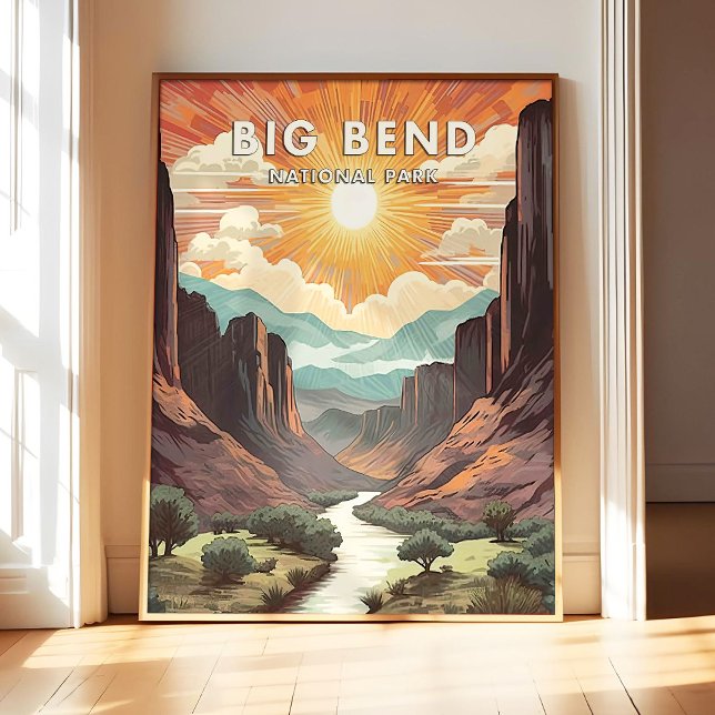 Big Bend National Park Poster Art Print, Retro Nat (Creator Uploaded)