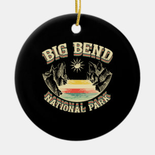 Big Bend National Park Retro Ceramic Tree Decoration