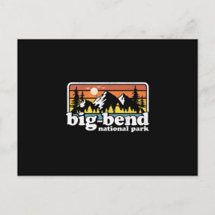 Big Bend National Park Retro Hiking Camping Postcard