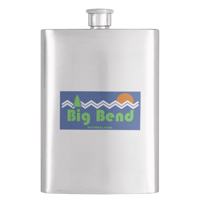 Big Bend National Park Retro Hip Flask (Front)