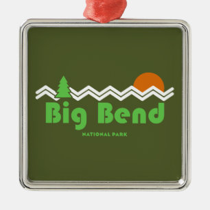 Big Bend National Park Retro Metal Tree Decoration
