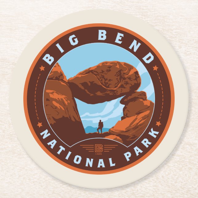 Big Bend National Park Round Paper Coaster (Front)