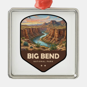 Big Bend National Park Shield Metal Tree Decoration