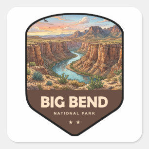 Big Bend National Park Shield Square Sticker