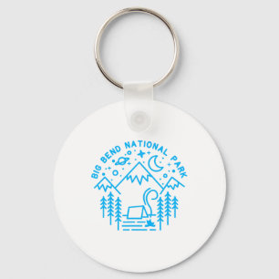 Big Bend National Park Shirt Camping Line Art Hiki Key Ring