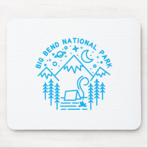 Big Bend National Park Shirt Camping Line Art Hiki Mouse Mat