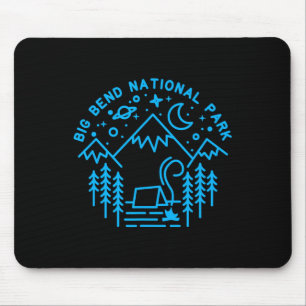 Big Bend National Park Shirt Camping Line Art Hiki Mouse Mat