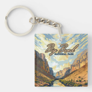 Big Bend National Park Texas Desert Retro Key Ring