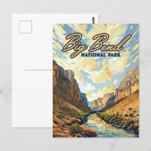 Big Bend National Park Texas Desert Retro Postcard