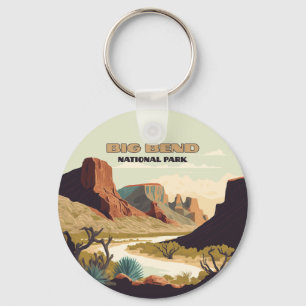 Big Bend National Park Texas Retro Travel Key Ring