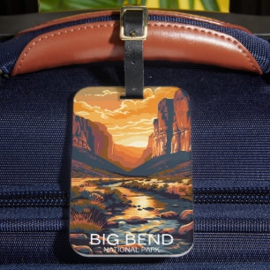 Big Bend National Park Texas Retro Travel Luggage Tag