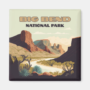 Big Bend National Park Texas Retro Travel Magnet