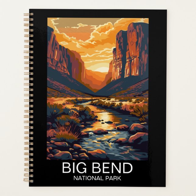 Big Bend National Park Texas Retro Travel Planner (Front)