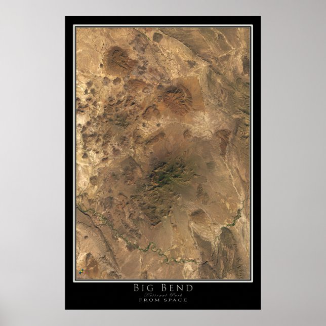 Big Bend National Park Texas Satellite Poster Map (Front)