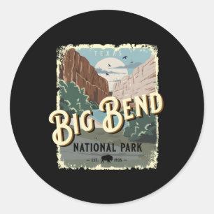 Big Bend National Park Texas Travel Style Classic Round Sticker