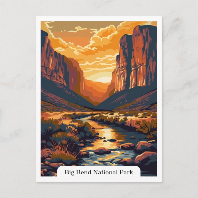 Big Bend National Park Texas Travel Vintage Postcard (Front)
