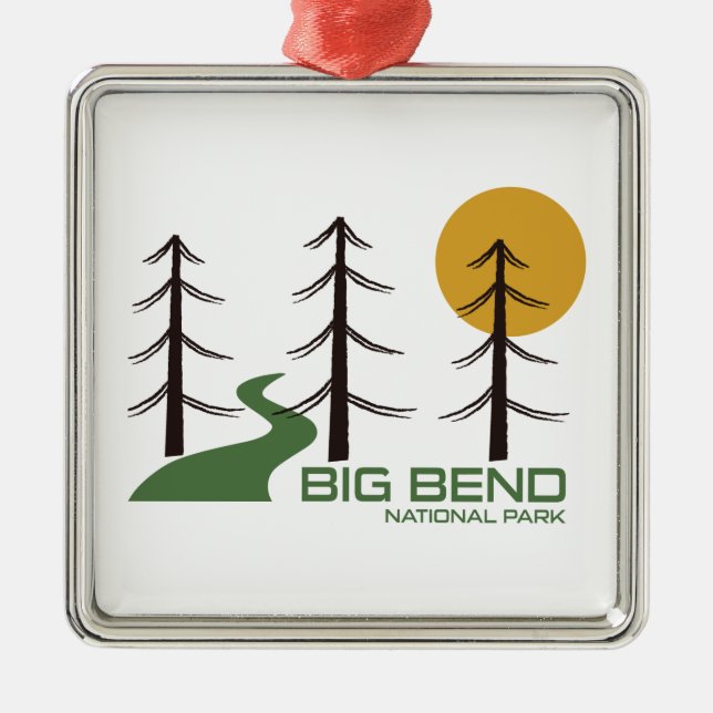 Big Bend National Park Trail Metal Tree Decoration (Front)