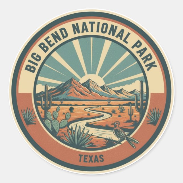 Big Bend National Park Travel Classic Round Sticker (Front)