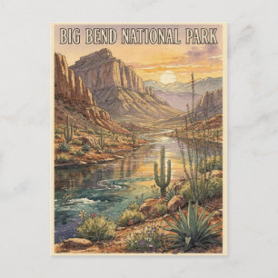 Big Bend National Park Vintage Desert Postcard