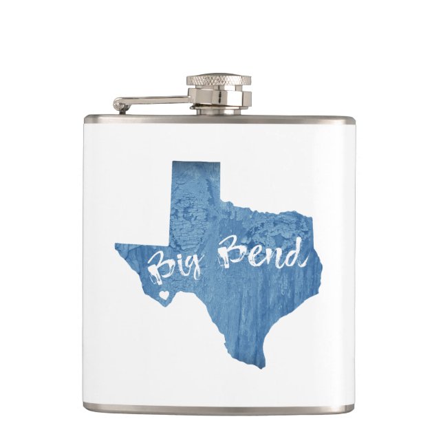 Big Bend National Park Wood Grain Hip Flask (Front)