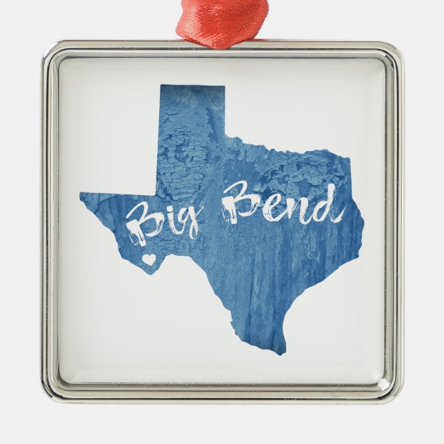 Big Bend National Park Wood Grain Metal Tree Decoration (Front)