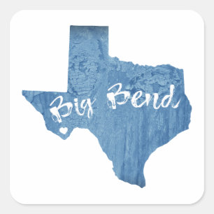 Big Bend National Park Wood Grain Square Sticker