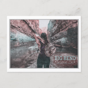 BIG BEND - TEXAS - HIKING GIRL POSTCARD