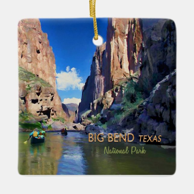 Big Bend Texas National Park Mariscal Canyon Ceramic Tree Decoration (Front)