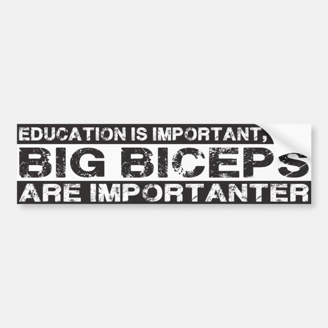 Big Biceps are Importanter - Funny Bumper Sticker (Front)