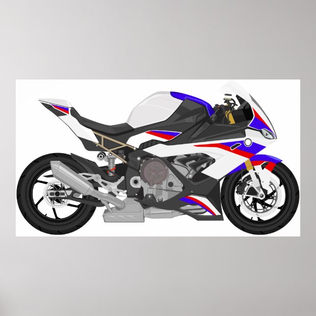 Big Bike Sport Motorcycle Fast Speed Modern Style Poster (Front)
