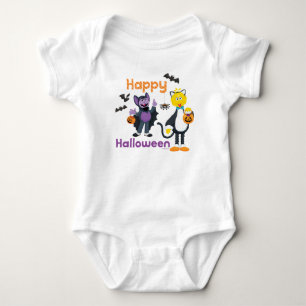 Big Bird and Count   Happy Halloween Baby Bodysuit