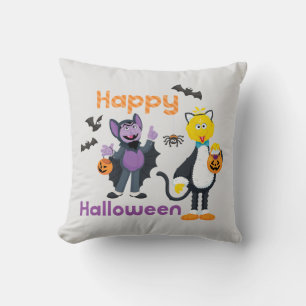Big Bird and Count   Happy Halloween Cushion