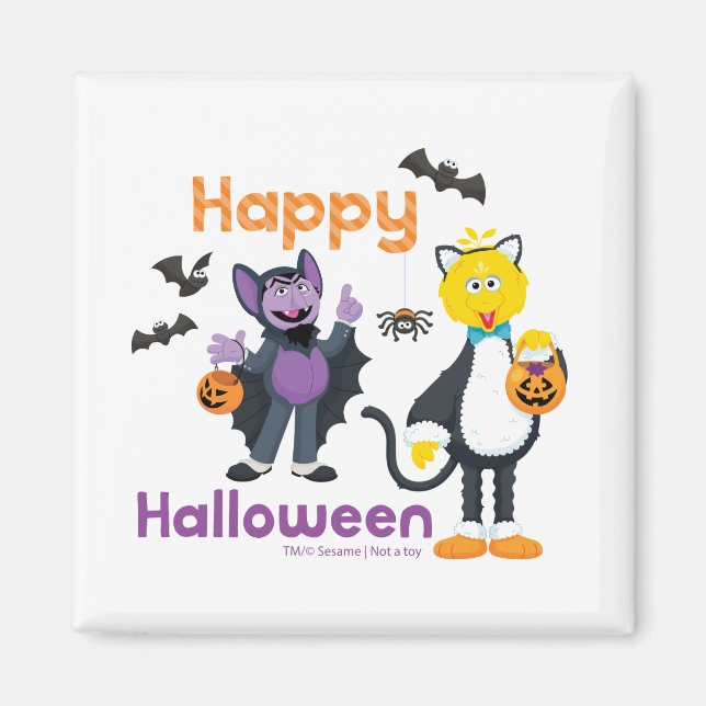 Big Bird and Count | Happy Halloween Magnet (Front)