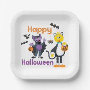 Big Bird and Count   Happy Halloween Paper Plate