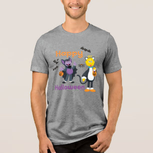 Big Bird and Count   Happy Halloween Tri-Blend Shirt