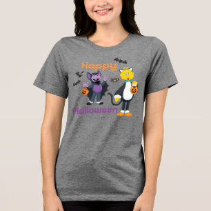 Big Bird and Count   Happy Halloween Tri-Blend Shirt