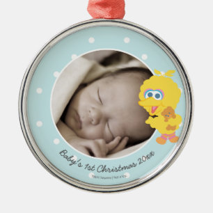 Big Bird Baby's First Christmas - Add Your Name Metal Tree Decoration