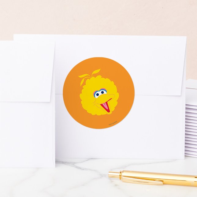 Big Bird Face Classic Round Sticker (Creator Uploaded)