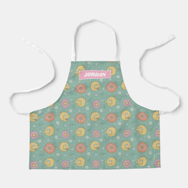 Big Bird | Good Vibes Floral | Add Your Name Apron (Front)