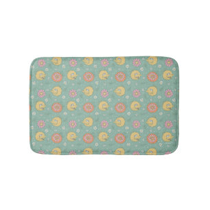 Big Bird Good Vibes Floral Pattern Bath Mat