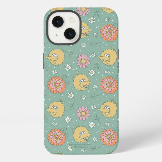 Big Bird | Good Vibes Floral Pattern iPhone Case (Back)