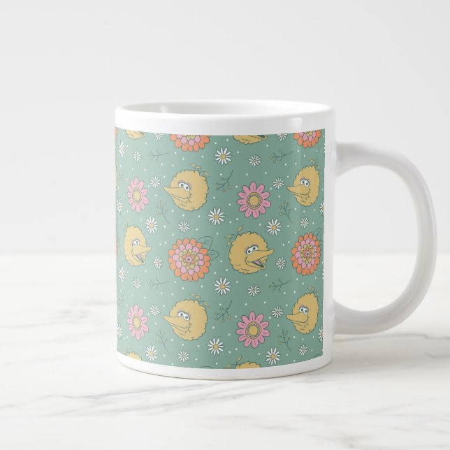 Big Bird | Good Vibes Floral Pattern Large Coffee Mug (Right)