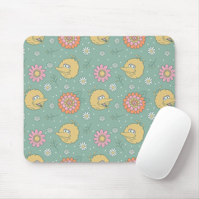 Big Bird | Good Vibes Floral Pattern Mouse Mat (With Mouse)
