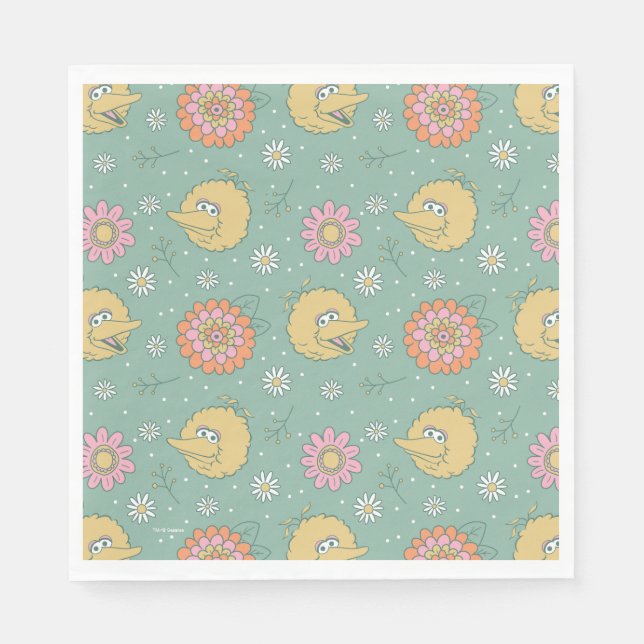 Big Bird | Good Vibes Floral Pattern Napkin (Front)