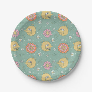 Big Bird Good Vibes Floral Pattern Paper Plate